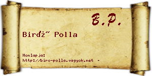 Biró Polla névjegykártya